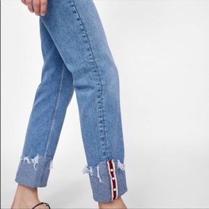 Zara Z1975 Jeans | Distressed Pearl Button Cuffs